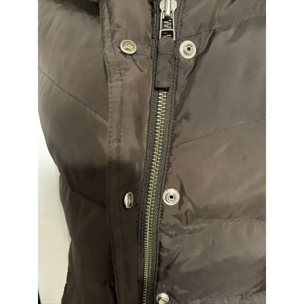 j crew womens solid brown puffer vest jacket Small Medium